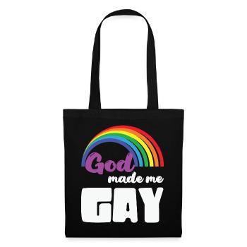 LBGT Flag Gay Pride Dieu humain m’a fait gay - Sac en tissu - noir - Devant