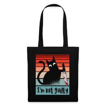I'm not guilty, Innocent Cat with bloody knife - Tote Bag - black - Front