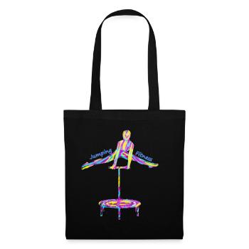 Jumping Fitness Geschenk Geschenkidee - Stoffbeutel - Schwarz - Vorne