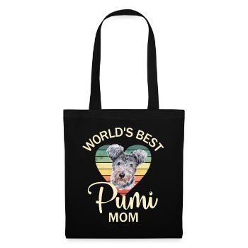 Chien Pumi hongrois - Sac en tissu - noir - Devant