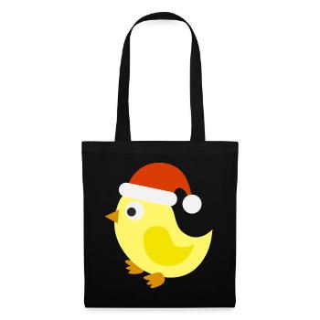 Canard de Noël - Sac en tissu - noir - Devant