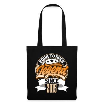 2015 Année de naissance Anniversaire Légende Born To Rock - Sac en tissu - noir - Devant