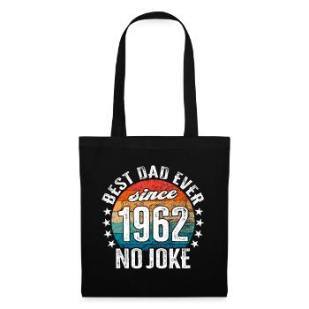 Bester Papa der Welt seit 1962 No Joke - Stoffbeutel - Schwarz - Vorne
