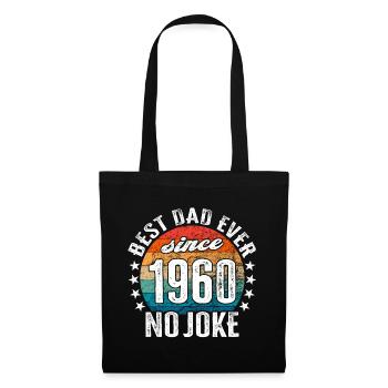 Bester Papa der Welt seit 1960 No Joke - Stoffbeutel - Schwarz - Vorne