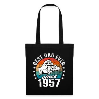 Bester Papa der Welt seit 1957 Vatertag - Stoffbeutel - Schwarz - Vorne