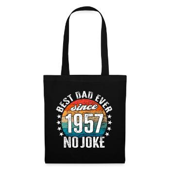 Bester Papa der Welt seit 1957 No Joke - Stoffbeutel - Schwarz - Vorne