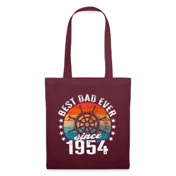 Bester Papa der Welt seit 1954 Kapitän - Stoffbeutel - Burgunderrot - Vorne