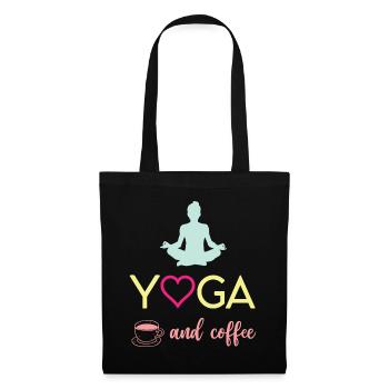 Yoga et café - Sac en tissu - noir - Devant