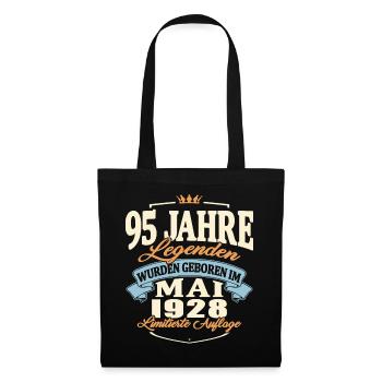 Geburtstag Mai 1928 Mai 1928 geboren 95 Jahre alt - Stoffbeutel - Schwarz - Vorne
