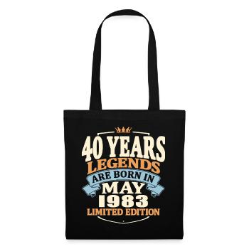 Legends are born in may 1983 - 40 years old - Tote Bag - black - Front