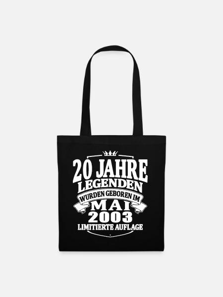 20 Jahre Geburtstag Mai 2003 Mai 2003 geboren - Stoffbeutel - Schwarz