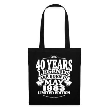 40 years old - legends are born in mai 1983 - Tote Bag - black - Front