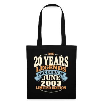 legends are born in june 2003 - 20 years old - Tote Bag - black - Front