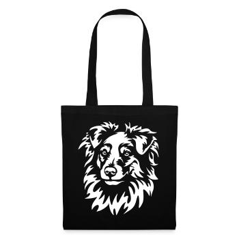 Miniature Australian Shepherd Head "Black Edition" - Tote Bag - black - Front