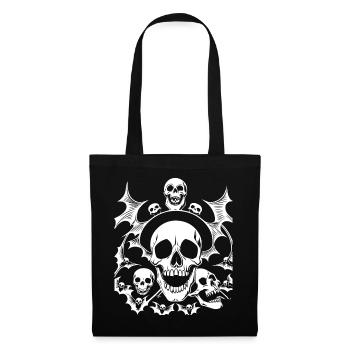 Horror Schädel Schädel Kunst Schädel Gothic Heavy Metal - Stoffbeutel - Schwarz - Vorne
