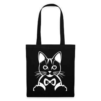 Drôle de chat Silhouette Cheeky Fun Cats - Sac en tissu - noir - Devant