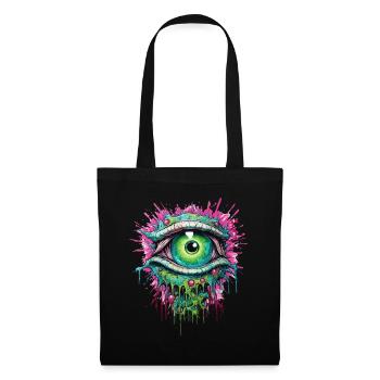 Zombie Auge Apokalypse Halloween Zombiejäger - Stoffbeutel - Schwarz - Vorne
