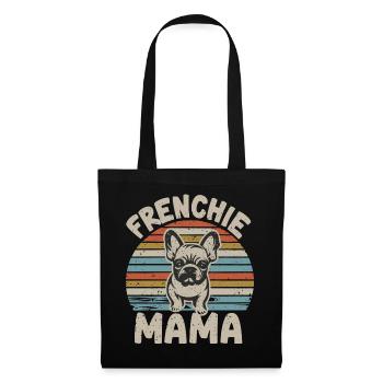 Frenchie Mama Design Classique Rétro - Sac en tissu - noir - Devant