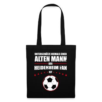 Alter Mann - Heidenheim Fan | Retro Vintage Design - Stoffbeutel - Schwarz - Vorne