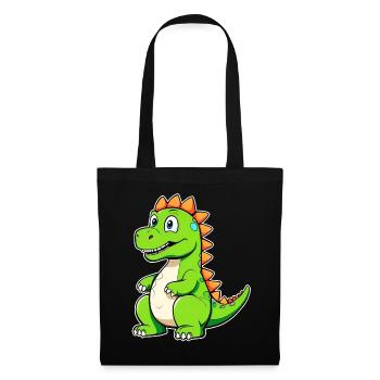 Dinosaure comique mignon - Sac en tissu - noir - Devant