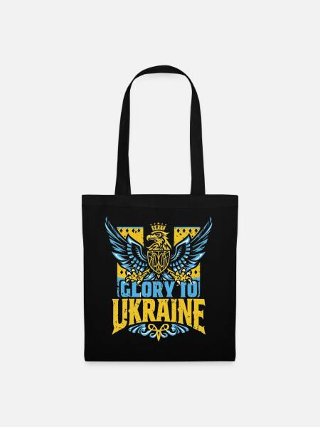 Ukraine Adler: Glory to Ukraine - Stoffbeutel - Schwarz