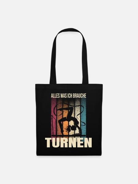 Alles was ich brauche - Turnen - Stoffbeutel - Schwarz