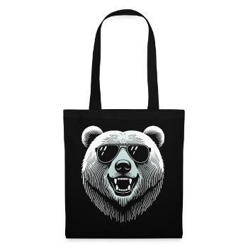 Cool bear head with sunglasses - Tote Bag - black - Front