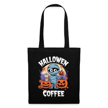Mummy with Pumpkin and Halloween Kaffee - Tote Bag - black - Front