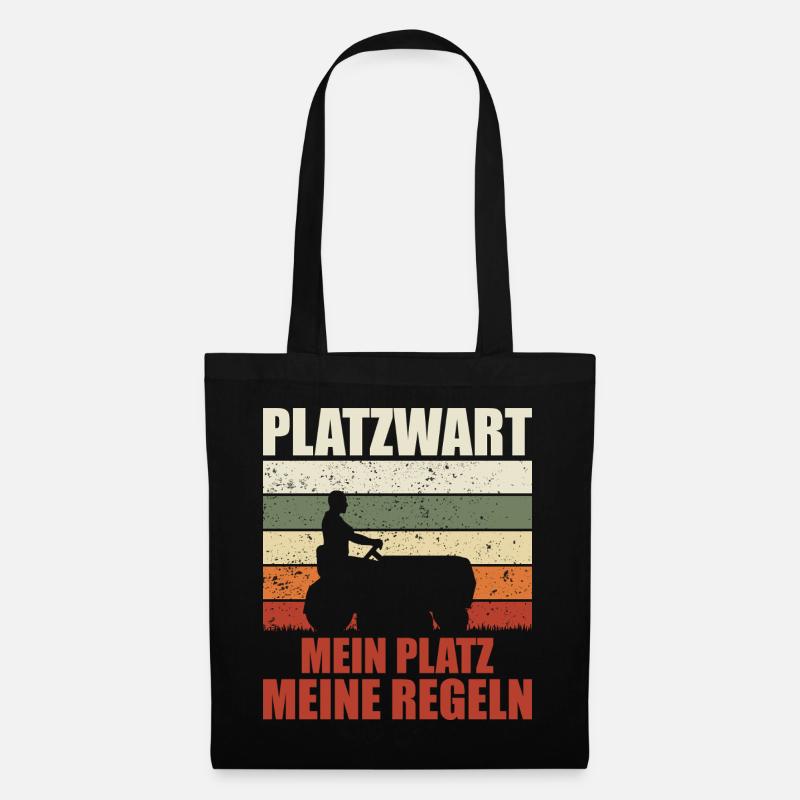 Platzwart Garten Rasenmäher Geschenk - Stoffbeutel - Schwarz
