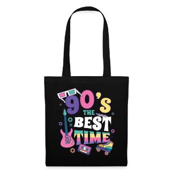 90er Jahre 90s Retro Geschenk - Stoffbeutel - Schwarz - Vorne