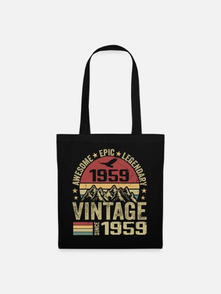 Vintage 1959 Birthday Gift 1959 - Born in 1959 - Tote Bag - black
