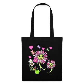 Spring Summer Flowers Flower Children Child Garden - Tote Bag - black - Front