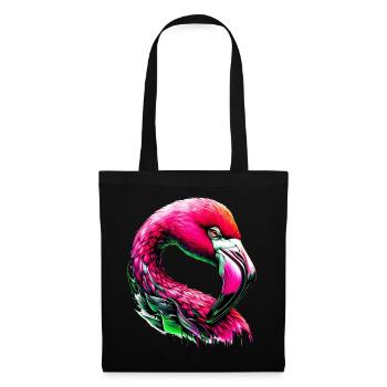 Flamingo - Stoffbeutel - Schwarz - Vorne
