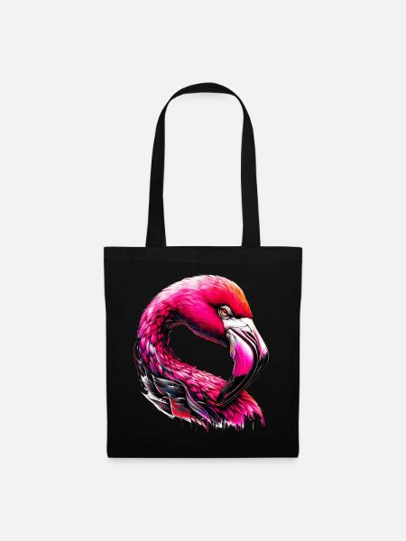 Flamingo - Stoffbeutel - Schwarz