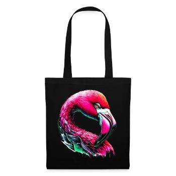 Flamingo - Stoffbeutel - Schwarz - Vorne