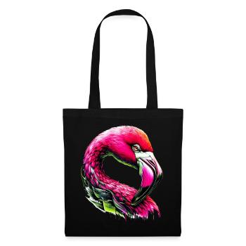 Flamingo - Stoffbeutel - Schwarz - Vorne