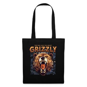 Bear Grizzly Roaring Bear Head Nature Wilderness Forest - Tote Bag - black - Front