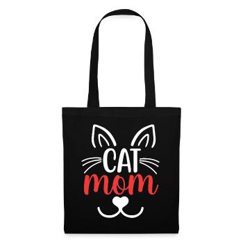 Katzen-Mama - Stoffbeutel - Schwarz - Vorne