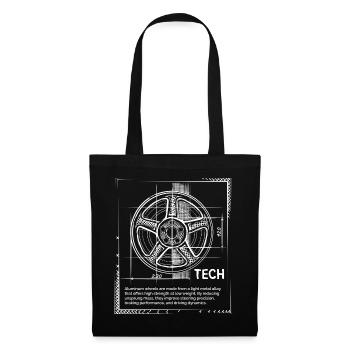 Dessin de la roue de l’accordeur - Icône de réglage et de jantes - Sac en tissu - noir - Devant