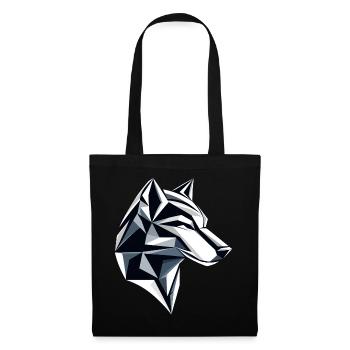 Wolf I Low Poly Art Logo Design - Stoffbeutel - Schwarz - Vorne