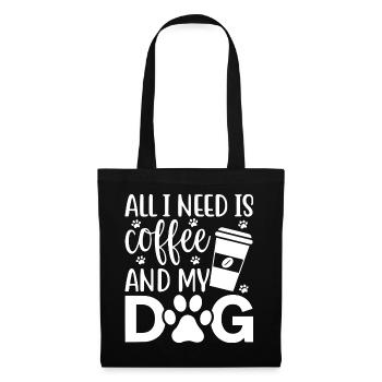 Café et chien Love Design - Sac en tissu - noir - Devant