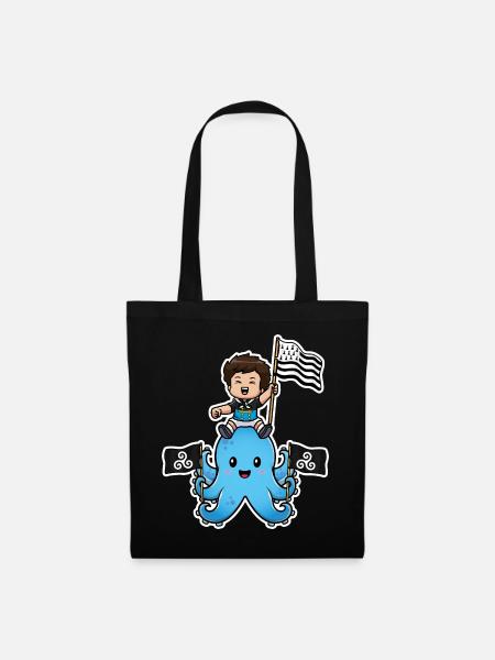 Bretagne Breizh – Breton Child Octopus Gwenn ha Du - Tote Bag - black