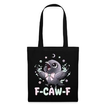 Kawaii Pastel Goth Black Crow F-Caw-F - Tote Bag - black - Front