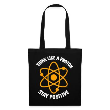 Proton Positiv Denken Atom Grafik - Stoffbeutel - Schwarz - Vorne