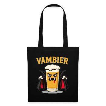 Vambier Vampire Bière Jeu de mots Halloween - Sac en tissu - noir - Devant