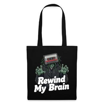 rembobiner mon cerveau zombie illustration - Sac en tissu - noir - Devant
