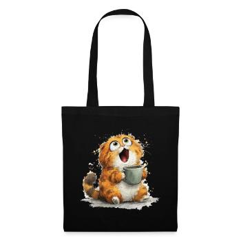 Cat Coffee: Googly Eyes Latte - Tote Bag - black - Front
