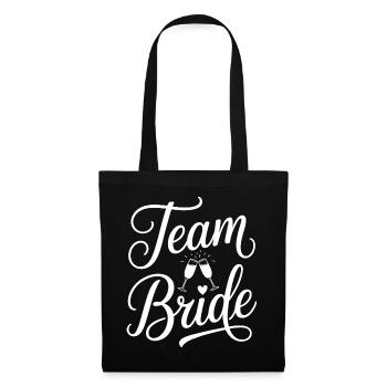 Team Bride Sektgläsern und Herz - Stoffbeutel - Schwarz - Vorne