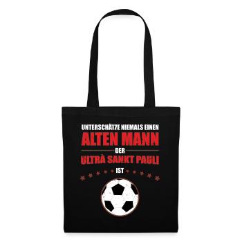 Alter Mann - Ultra Sankt Pauli Fan | Retro Vintage - Stoffbeutel - Schwarz - Vorne