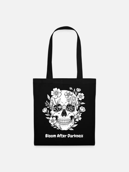 Blume-Skull Bloom After Darkness - Stoffbeutel - Schwarz